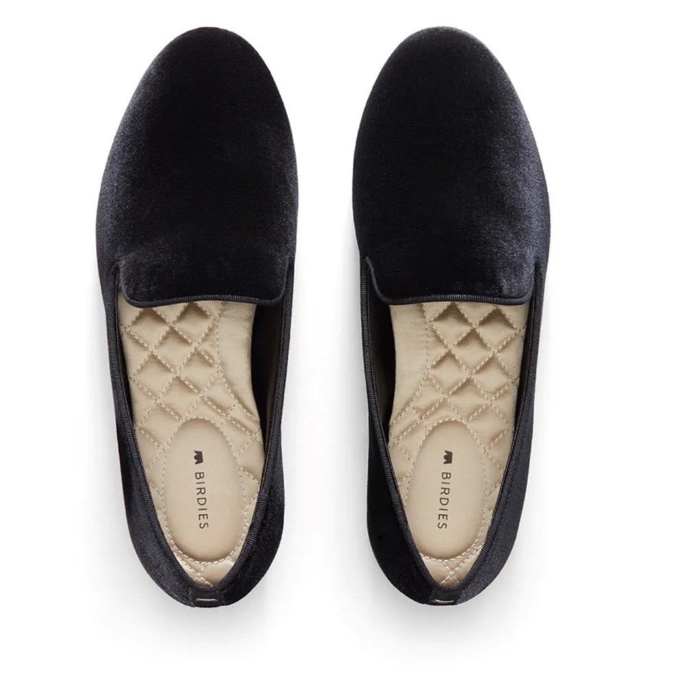 Birdies The Starling Black Velvet shoes size 9
